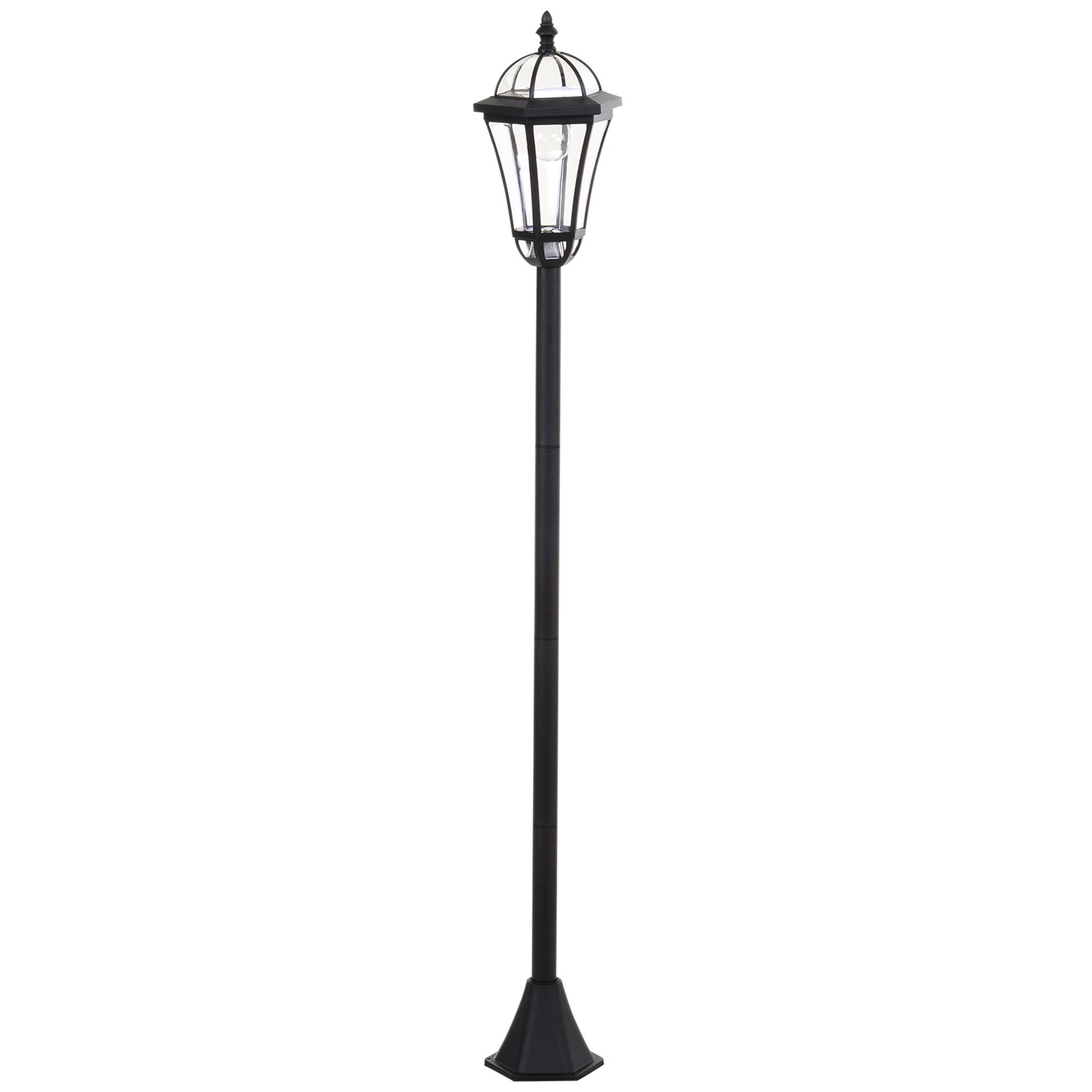 Zestaw 2 lamp ogrodowych Solar LED, oświetlenie zewnętrzne IP44, ABS, 129 cm, czarny