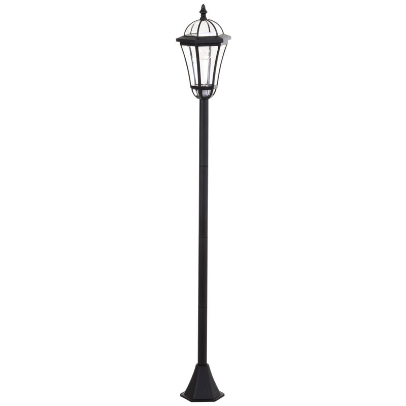 Zestaw 2 lamp ogrodowych Solar LED, oświetlenie zewnętrzne IP44, ABS, 129 cm, czarny