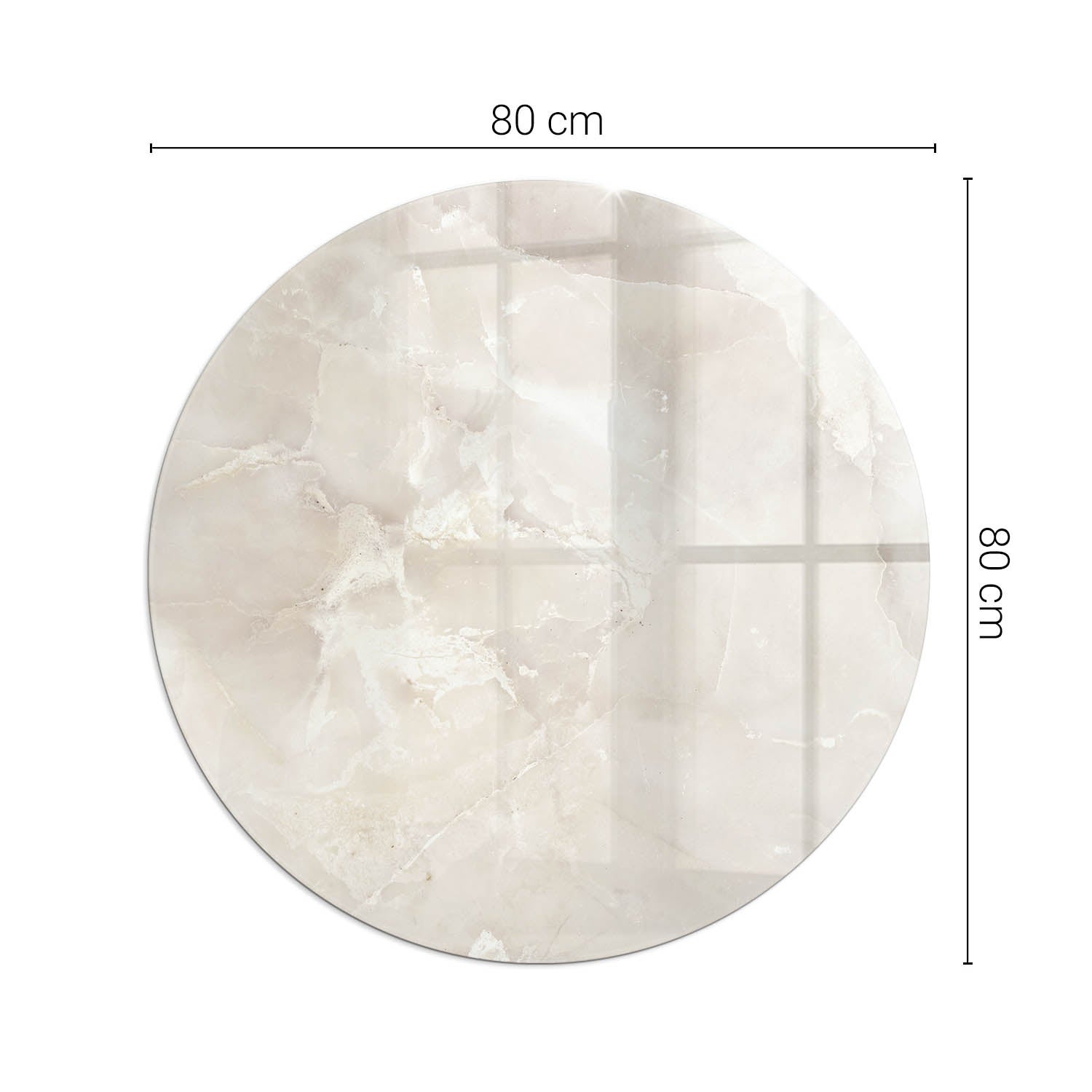 Szklana podkładka pod kominek ze szkła hartowanego - fi 80 cm - Naturalny wzór marmuru - TULUP - 2