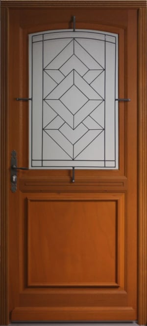 Porte D'Entrée Bois Vitrée, Elma, H,215Xl,90 P, Droit Cote Tableau