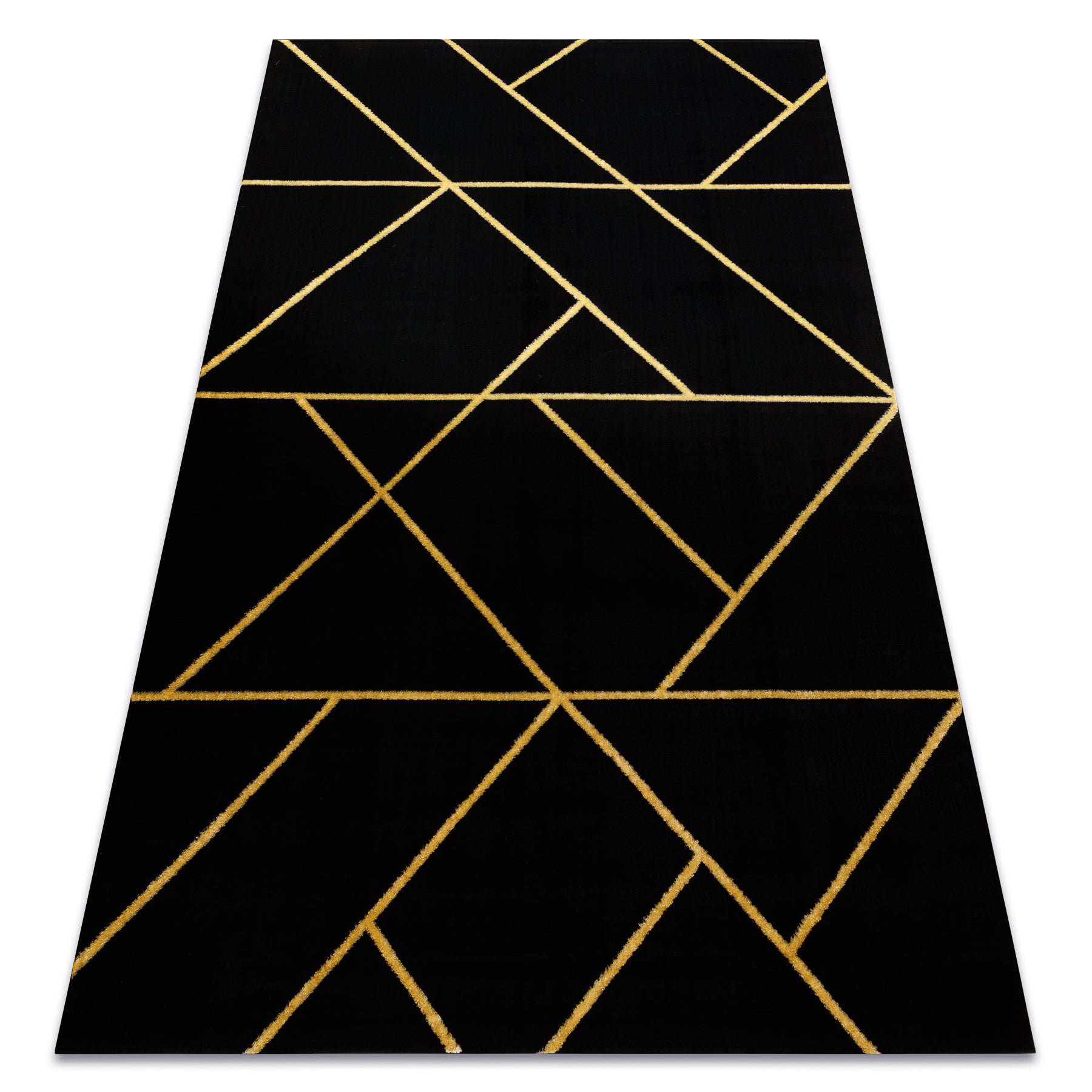 Dywan EMERALD ekskluzywny 1012 glamour, stylowy geometryczny czarny / złoty 80x150 cm