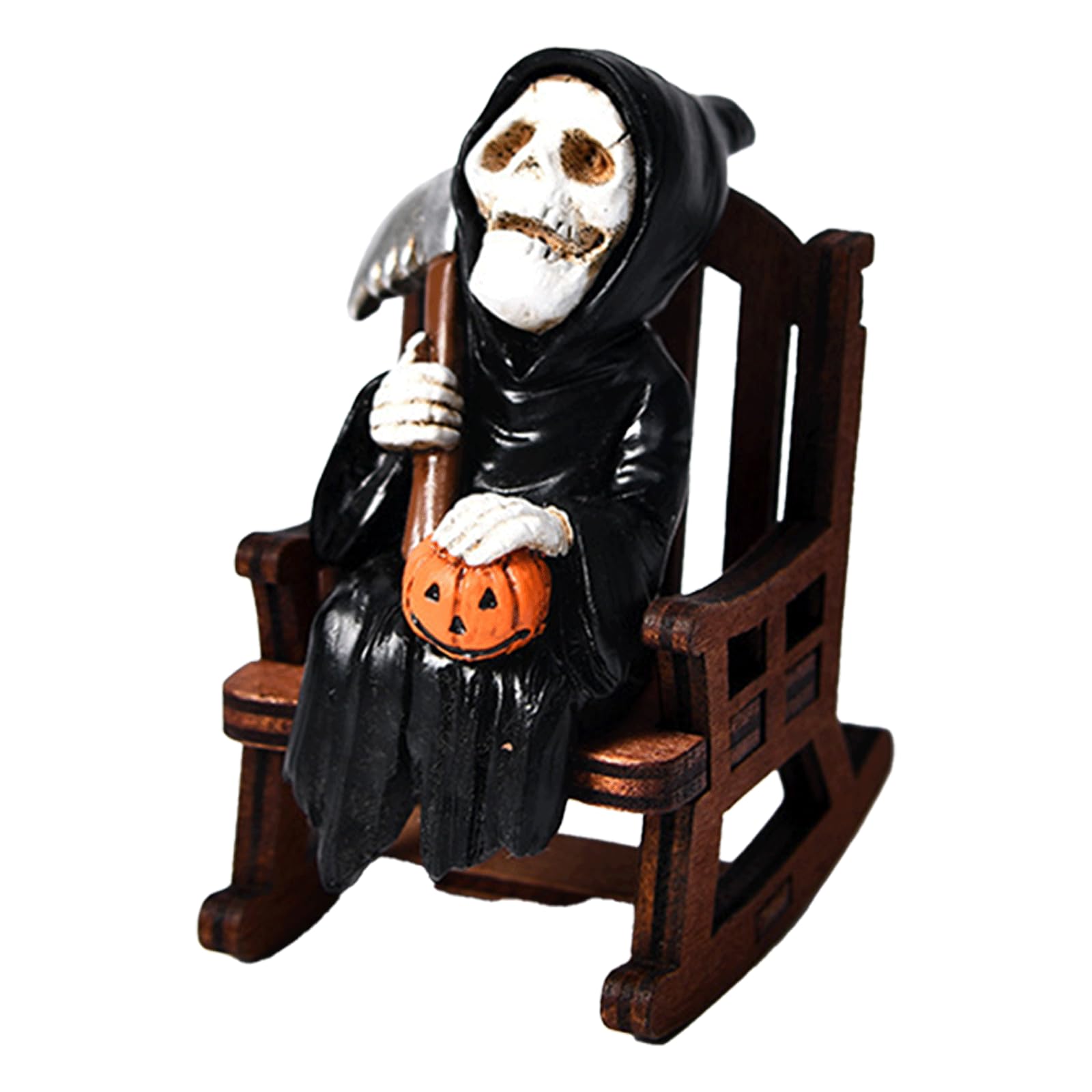 Statue Faucheuse Sur Trône - Figurine Gothique En Résine - Décoration Halloween Suriel - Noir