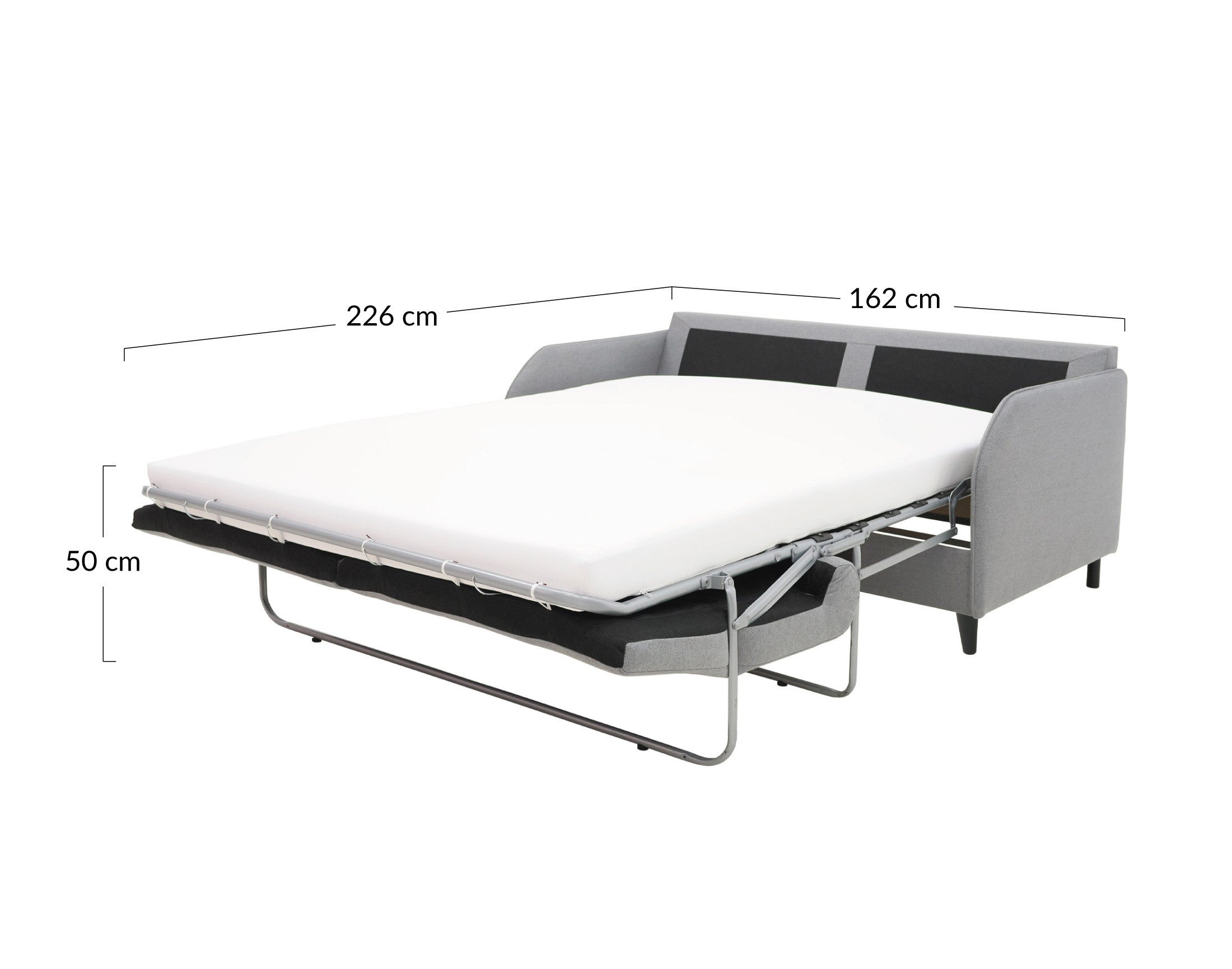 Canapé convertible express 3 places en tissu matelas 11 cm Beige - COSMOS - Best Mobilier - 7