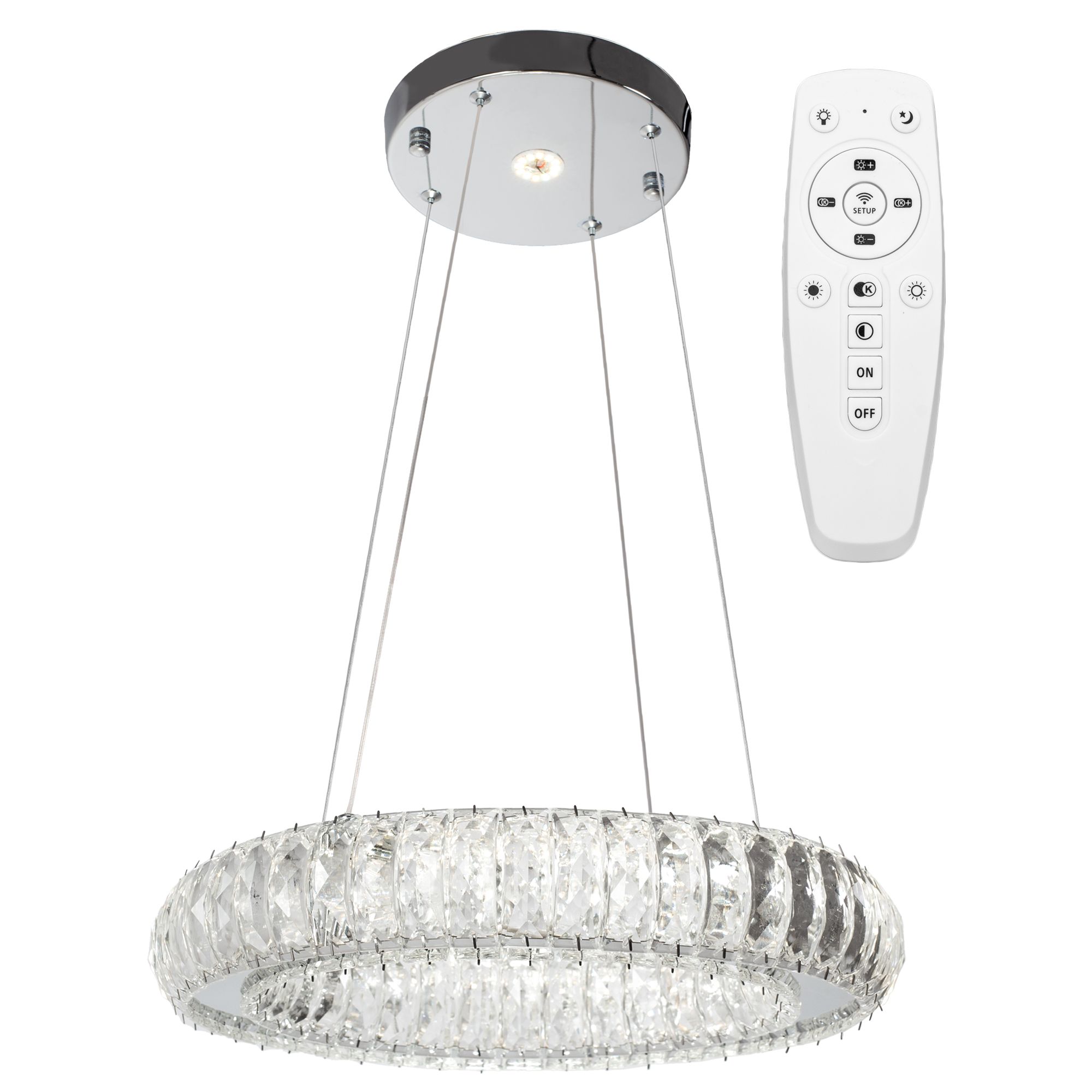 Lampa Sufitowa Kryształowa Led Toolight App1040-Cp Szary