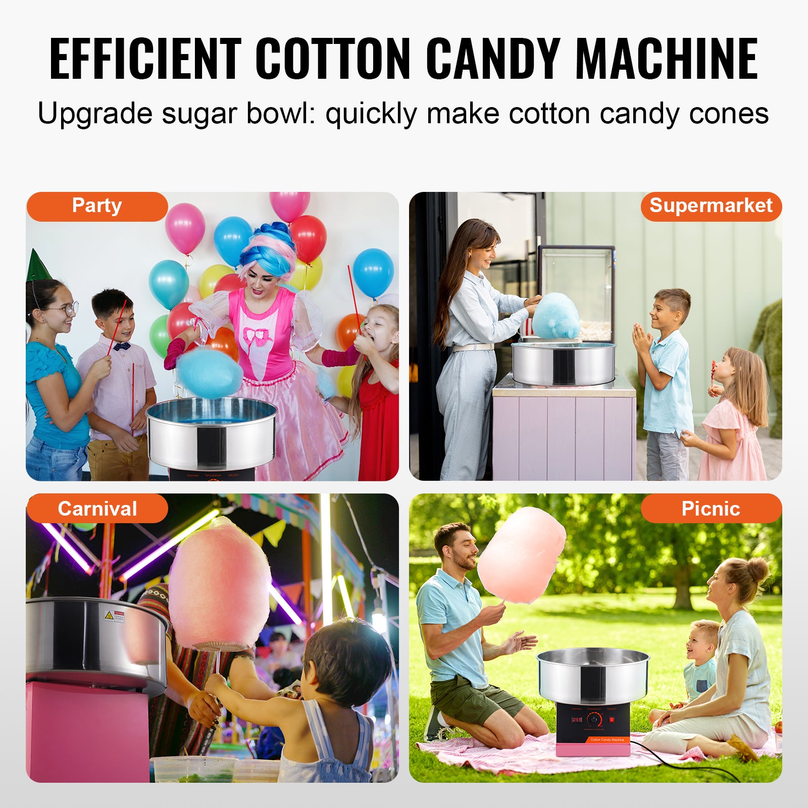 Macchina elettrica zucchero filato,SucceBuy 1000 W,ciotola in acciaio inox,cucchiaino zucchero,per compleanni dei bambini,feste di famiglia,rosa - 8