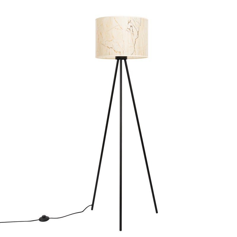Lampa podłogowa NEVIA beżowy marmur, minimalistyczny - 40x40x135cm Sollux