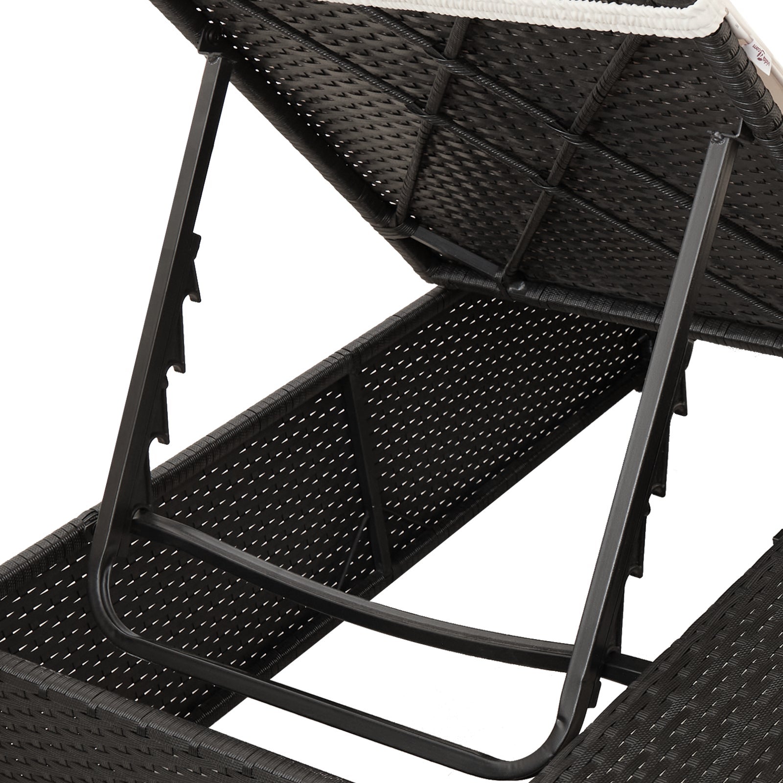 Cama Seccional Dupla vidaXL com Teto e Cortinas em Rattan Preto - 4
