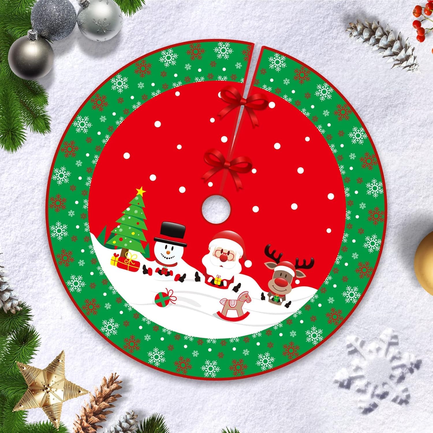 Gonna Per Albero Di Natale In Pelliccia Sintetica Morbida – Diametro 90 Cm – Colore Bianco