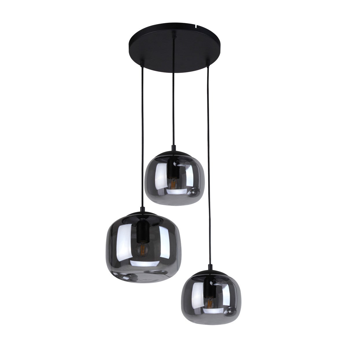 Lampa wisząca CALTO czarna piaskowana 3 x E27 x 40W wym: 150 x 30 x 30 cm Italux