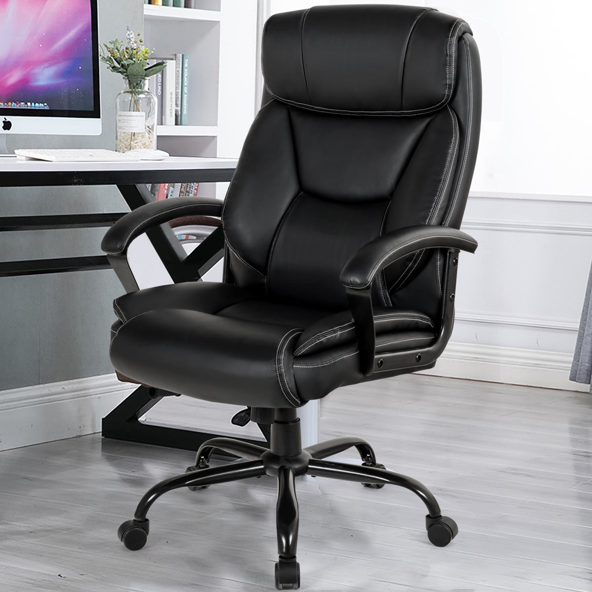 Fauteuil Bascule Ultra Souple Similicuir Hauteur Réglable 220kg Noir CW65418 - 3