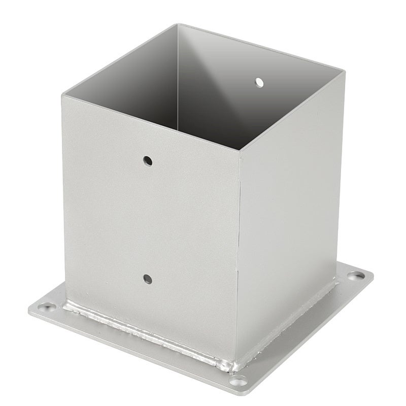 Kwadratowa stopa słupa ogrodowego, 8x drewniane słupy kwadratowe, wspornik słupa do ogrodzenia, wiaty i pergoli - 120 x 120 mm