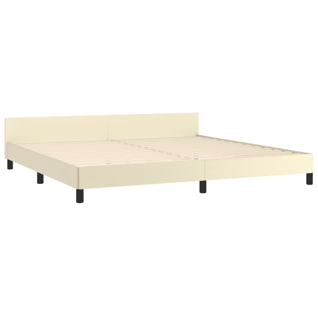 Maison Exclusive - Estrutura cama c/ cabeceira sem colchão 200x200 cm creme - 4