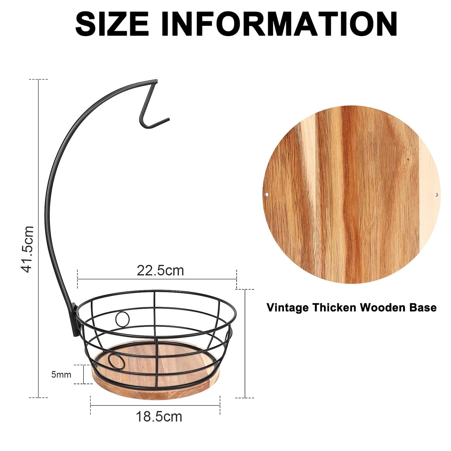 Set 4 cesti frutta con supporto per banane, ciotola elegante per cucina, contenitore per frutta e verdura, supporto pratico per tavolo - 2