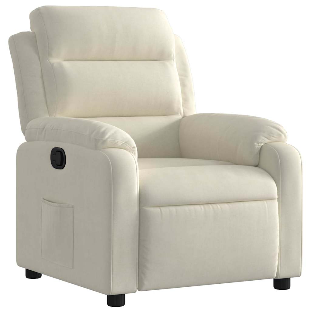 Fauteuil inclinable Crème Velours - 2