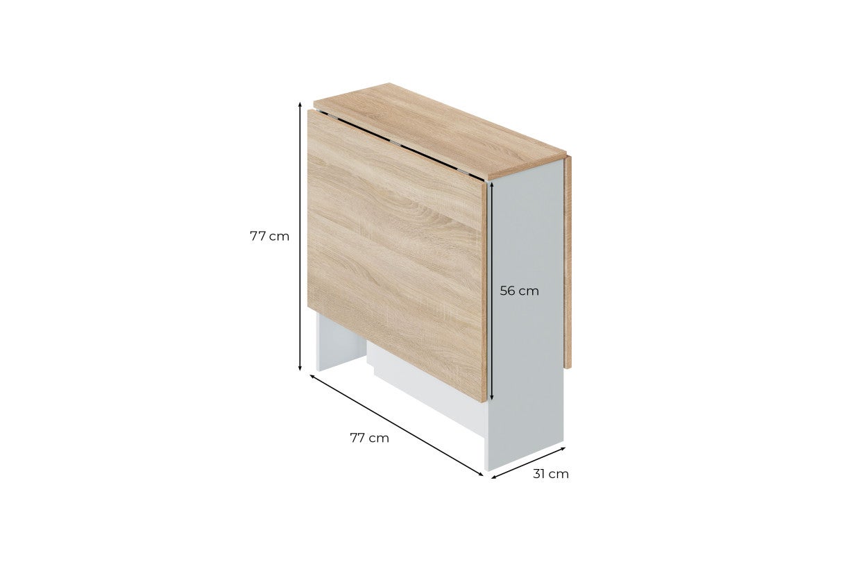 Table extensible ERIKA L31/140cm - Blanc / Bois - 9