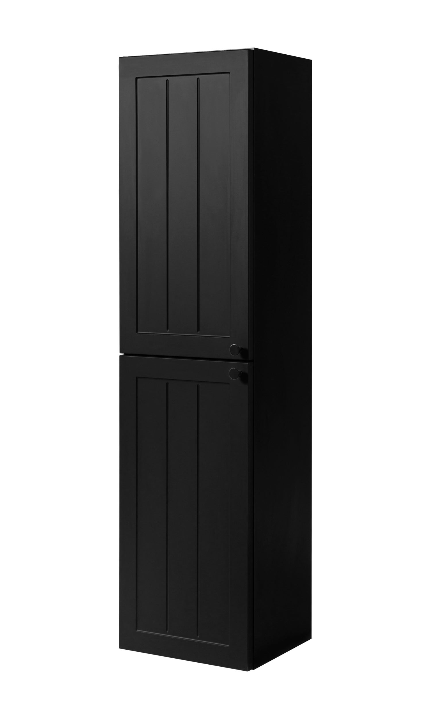 Klasyczna szafka łazienkowa, czarna, 35 x 136 x 27 cm, uchwyt czarny