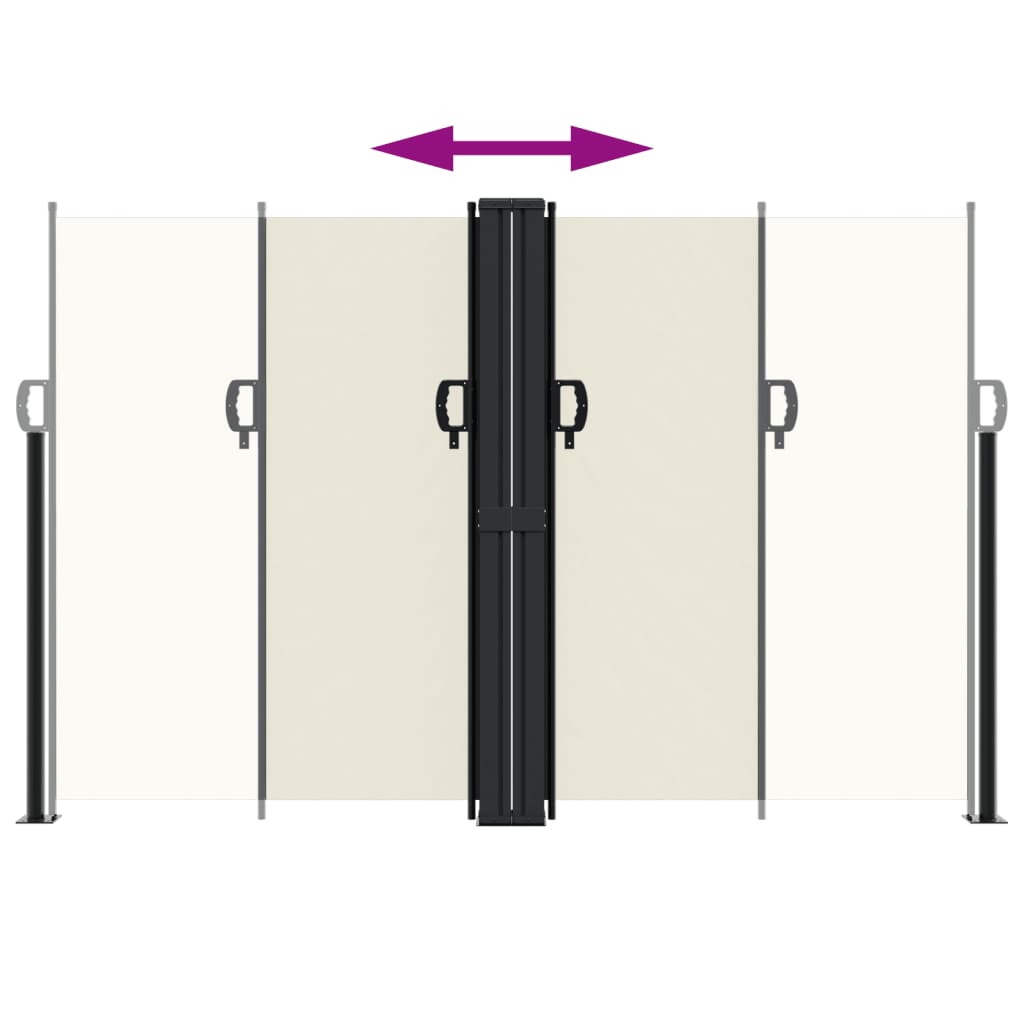 Toldo lateral | Toldo exterior | Toldo parasol retráctil crema 160x600 cm CFW401703 - 5