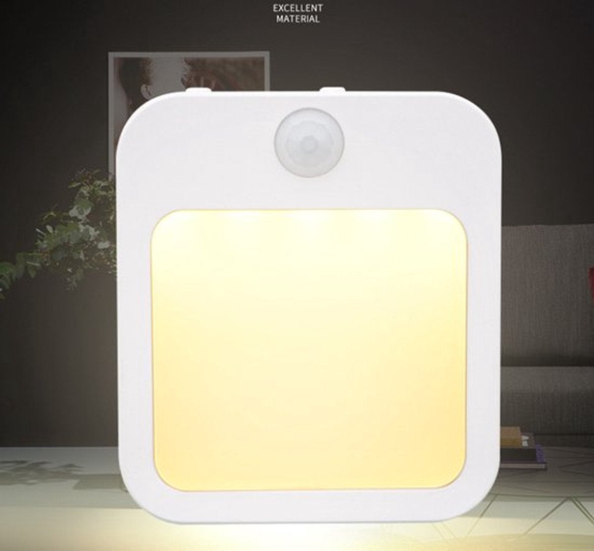 Lampă de noapte automată cu senzor pentru holuri, lampă de podea cu priză, lumină de noapte inteligentă cu detector de mișcare, lampă de birou