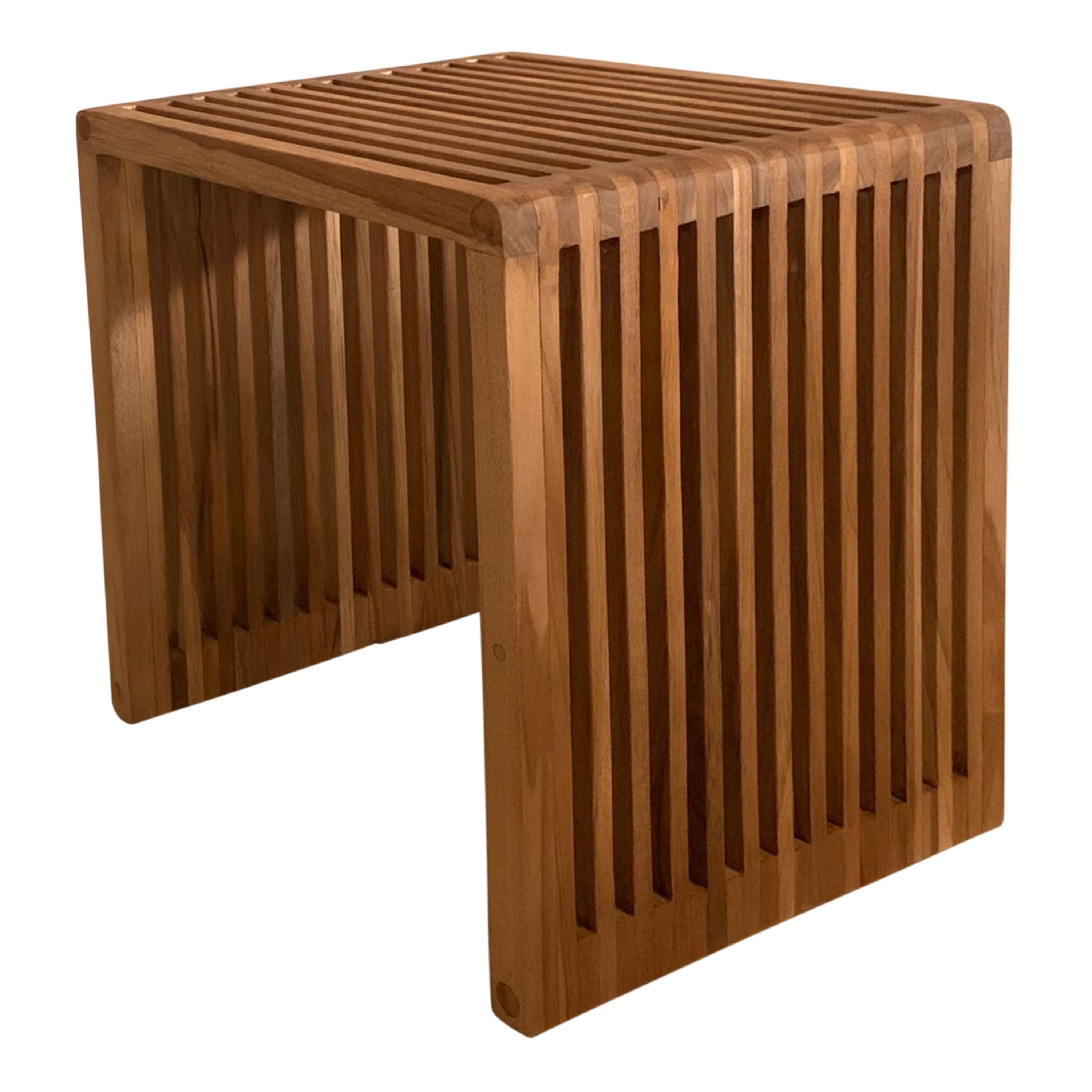 Table d'appoint d'extérieur rectangulaire en bois Marron 2 places - 3