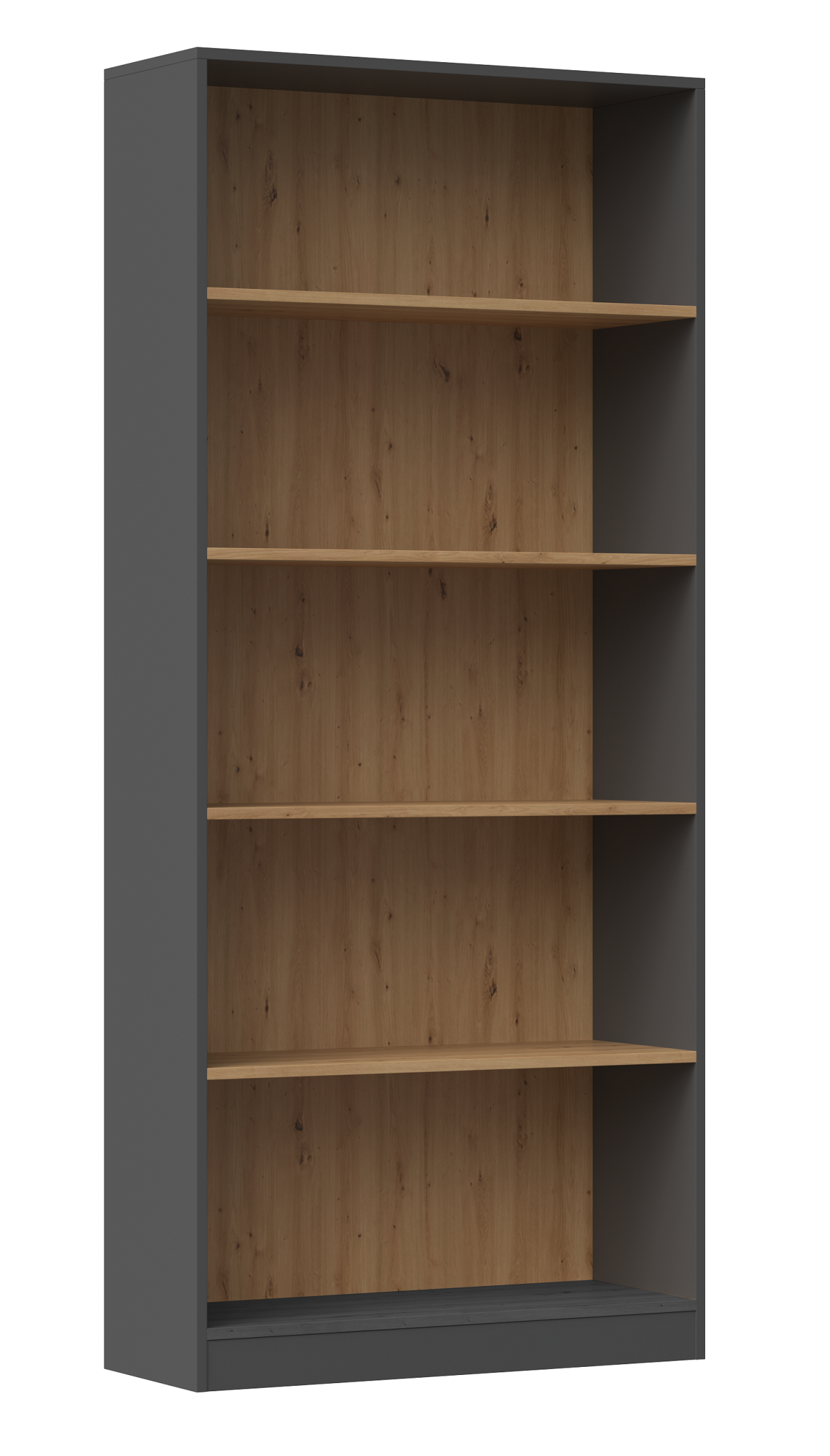 Regał R80 Topeshop Szafka Na Książki 80 Cm Antracyt / Dąb Artisan 30x80x182 cm