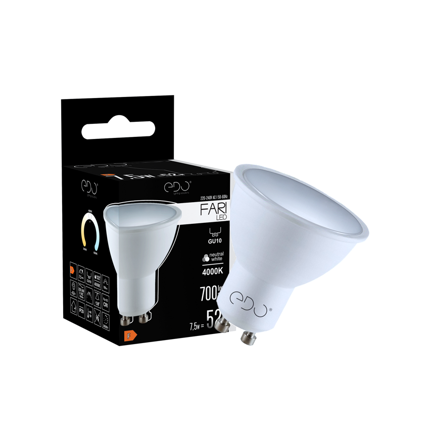 Żarówka Edo Fari LED GU10 7,5W 4000K neutralna NW 700lm 120st EDO777435
