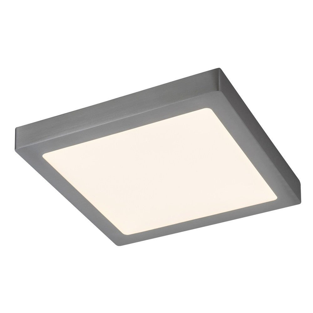 Plafon natynkowy LED 24W 1700lm 3000K Kwadratowy Chrom Satynowy Metal IP20 300mm