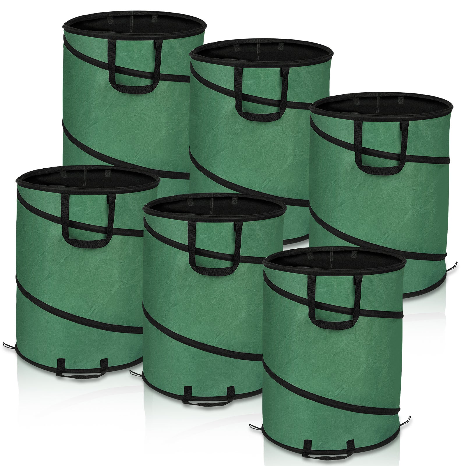 6x Sacs de jardin 170L Pop Up Sac à déchets avec poignées Sac à ...
