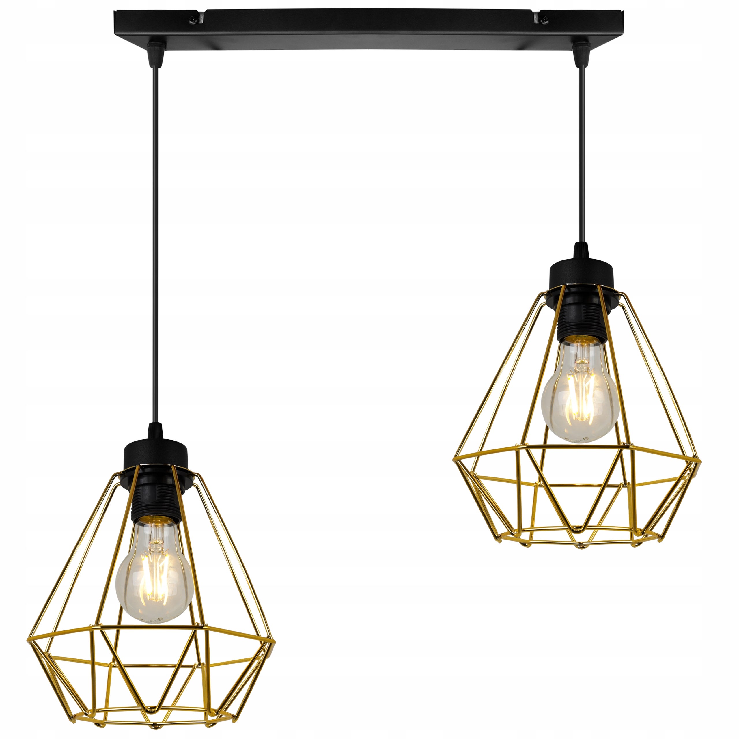 Lampa sufitowa wisząca Nuvola Gold boho 2xE27 abażur druciany złoty Light Home LH