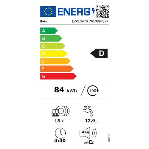 Lave vaisselle 60 cm BEKO LVV1347S - 9