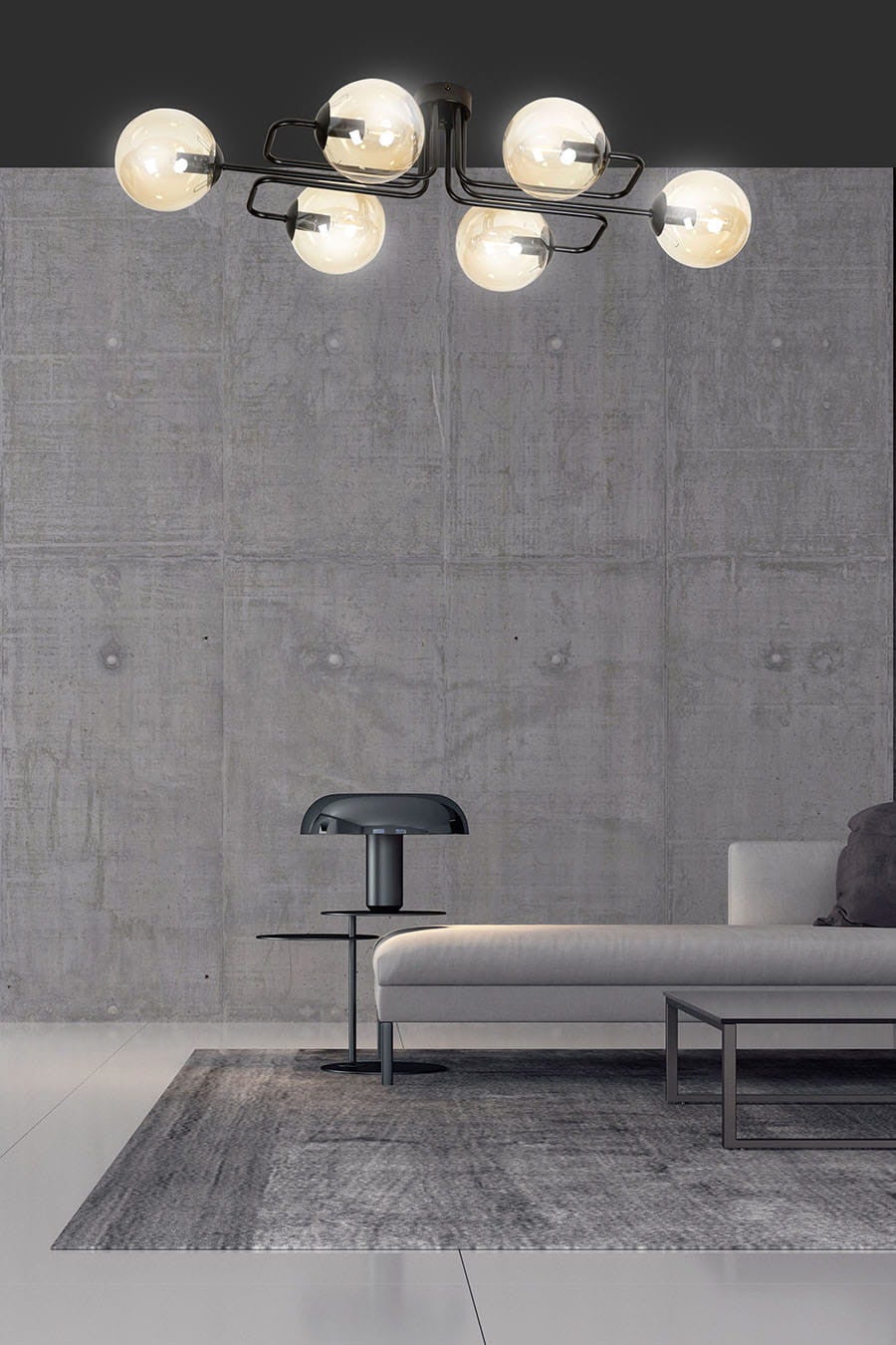 Lampa wisząca Brendi czarno-miodowy 6xE14x40W wym: 32 x 93 cm metal Emibig - 5