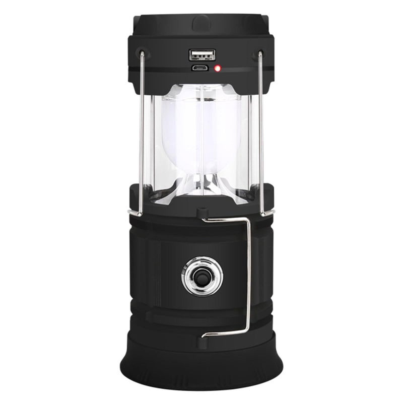 LED Lampa Kempingowa Ładowana Solarnie Wielofunkcyjna Awaryjna Lampa Teleskopowa do Namiotu Kempingowego 14*9.2*7.9CM