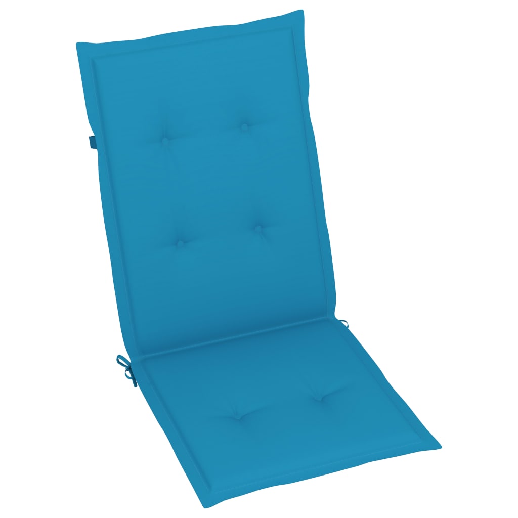 Chaise de jardin pliable avec coussin en Bois Bleu - 7