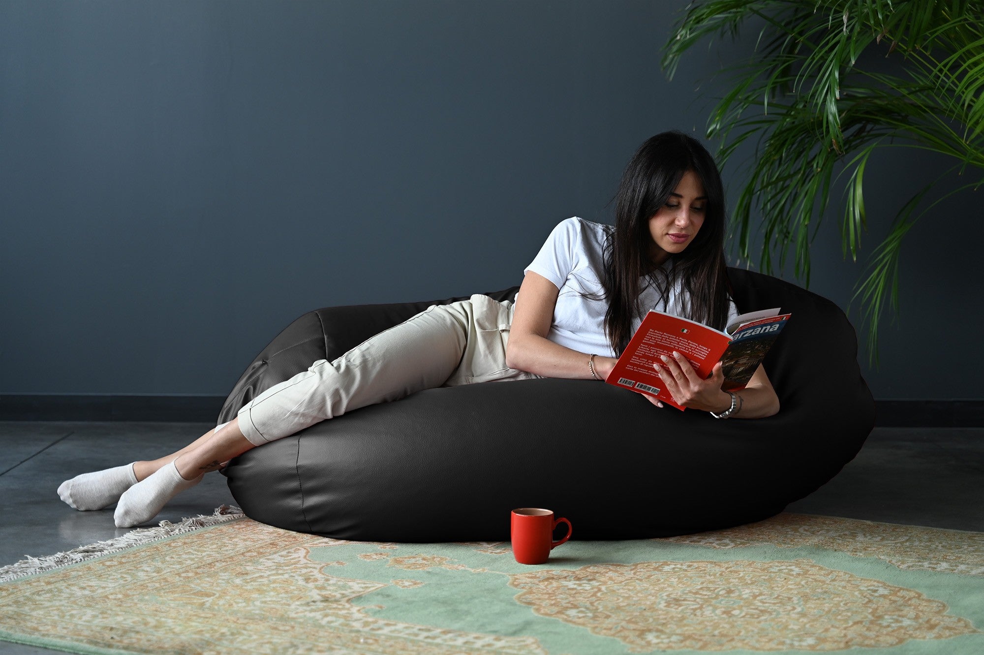 Pouf a Sacco In Poliestere Vuoto Mega 135x85cm Nero Leroy Merlin