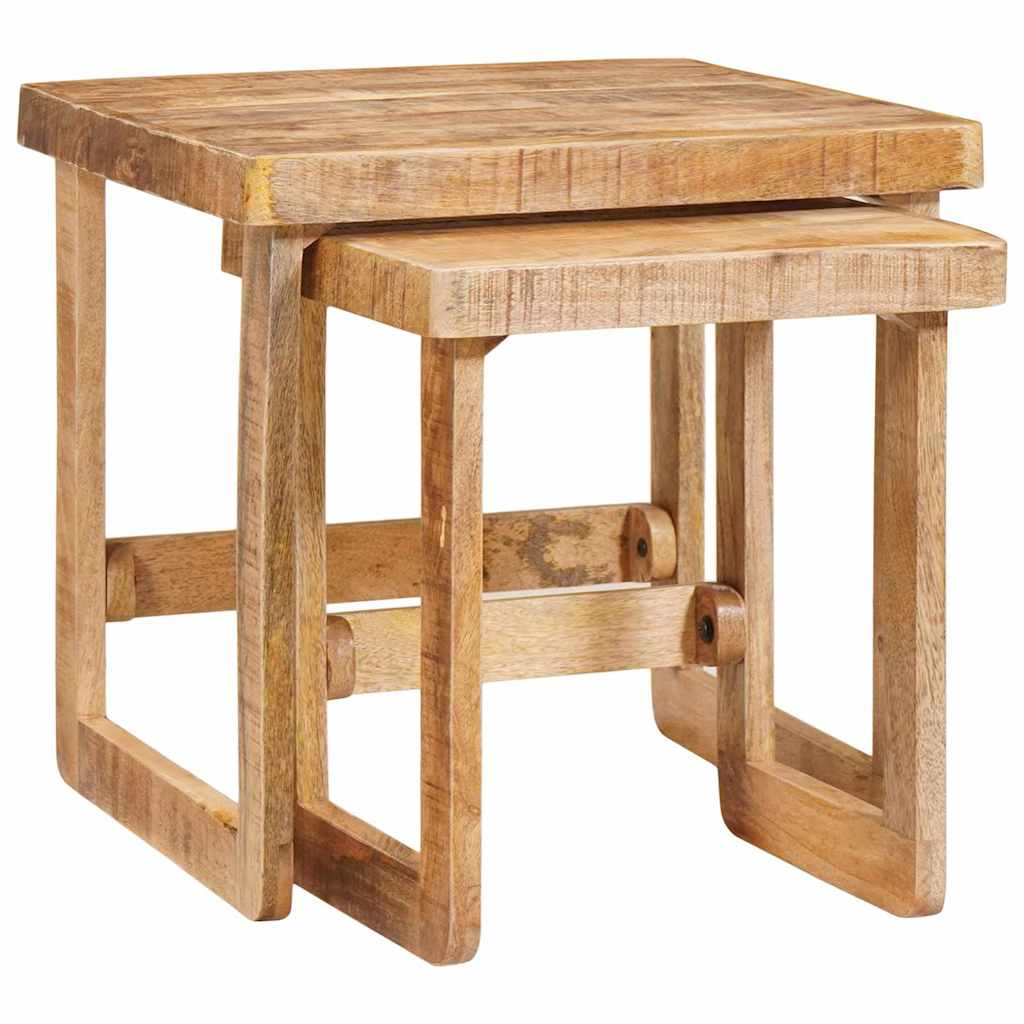 VidaXL Mesas De Centro Marrón 80 X 50 X 40 Cm Madera Maciza De Mango | Leroy Merlin