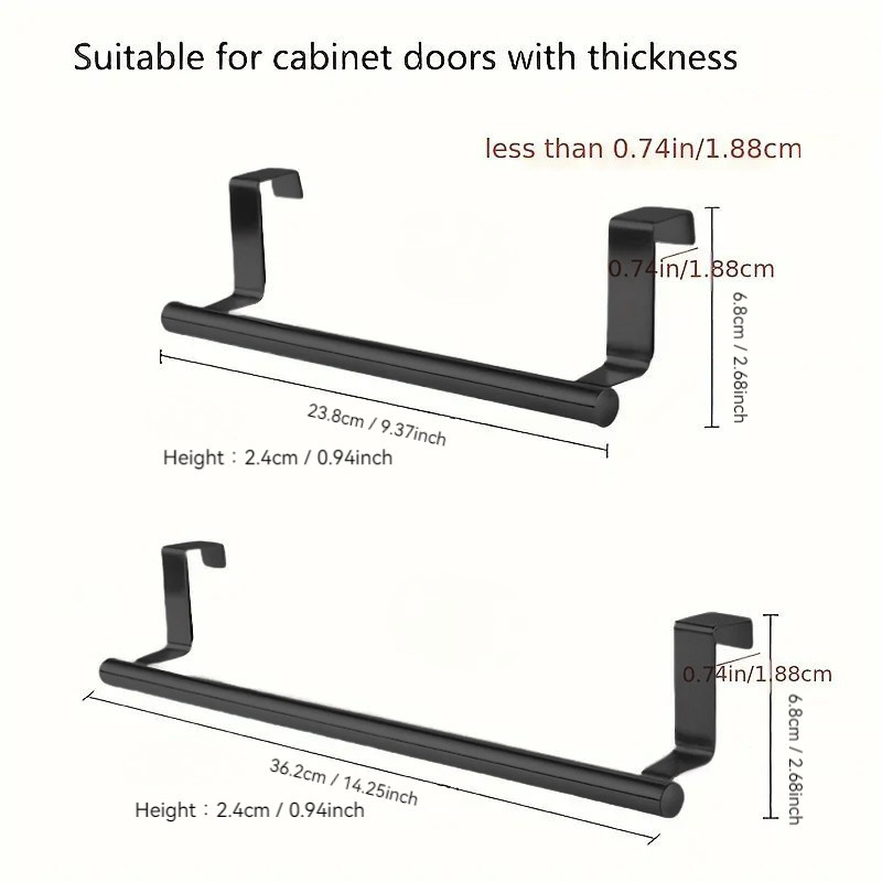 Portasciugamani Da Armadietto In Acciaio Inox - Gancio Per Strofinacci, 36CM - Foto 12