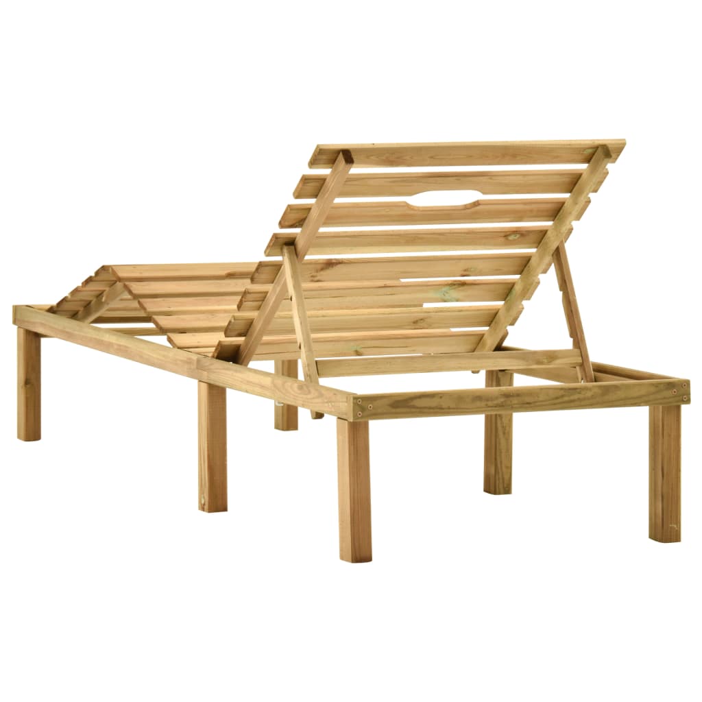 Chaise longue de jardin avec table Bois de pin imprégné 2 - 4