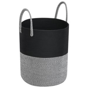Cesto portabiancheria in cotone intrecciato D51 x H34 CM, grande capacità, pieghevole, in corda di cotone, per la biancheria (marrone
