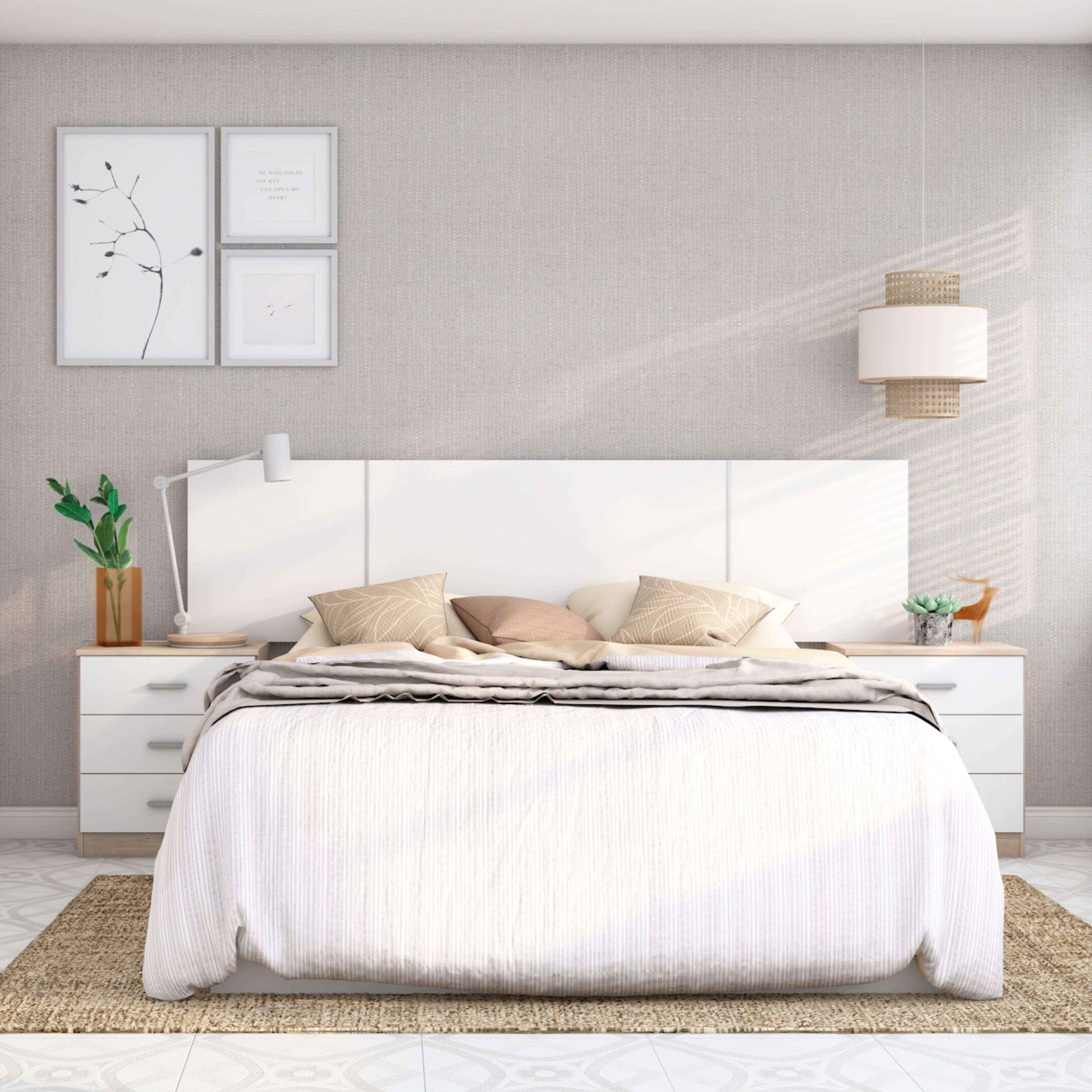 Mesita de noche tres cajones Couple Sahara - Blanco Mate - 6