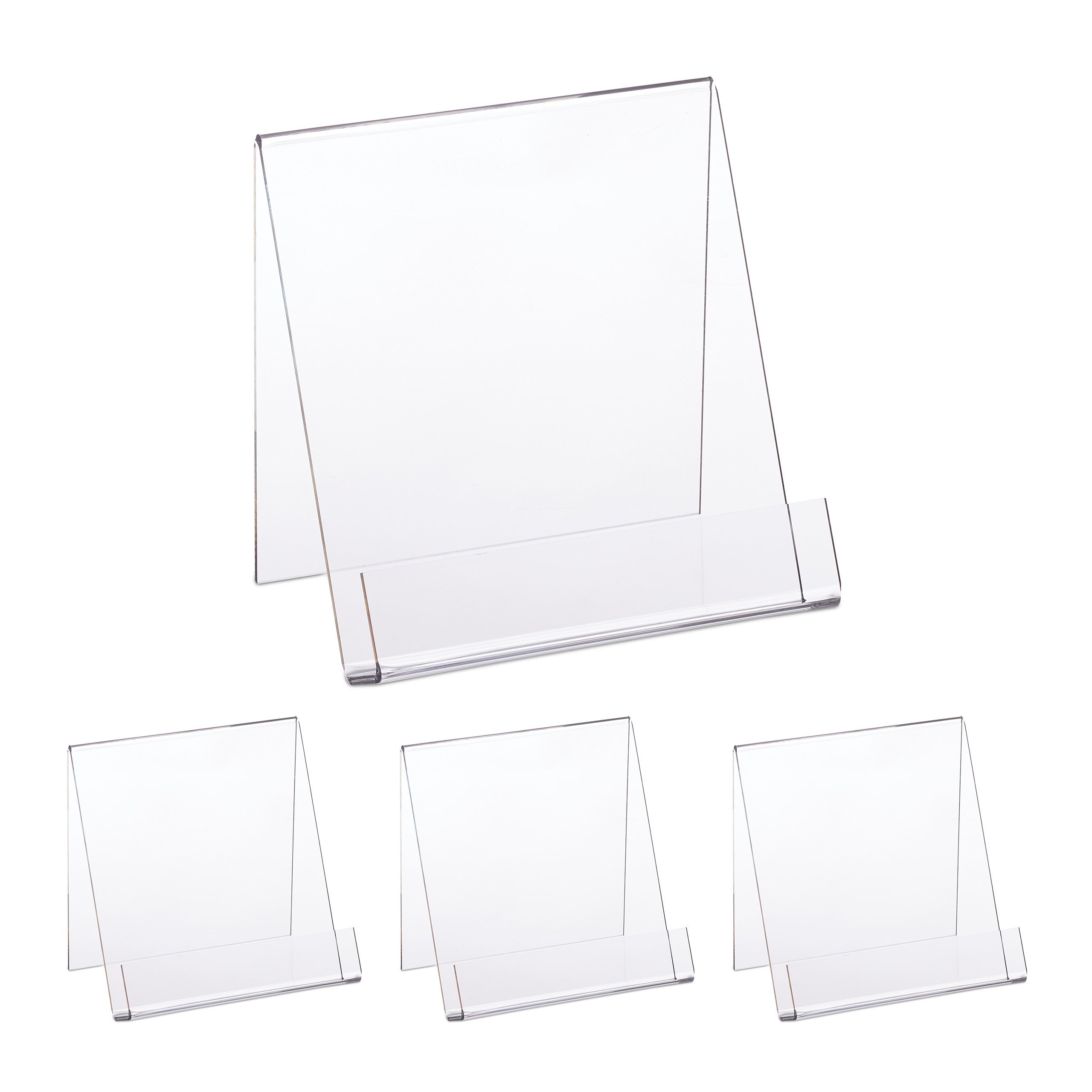 Lot De 4 Présentoirs Photos En Acrylique – Cadres Magnétiques 10x15 Cm, Transparents, Pour Photos, Certificats Ou étiquettes