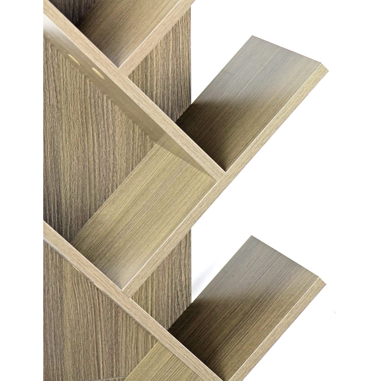 Libreria 8 ripiani in legno effetto rovere grigio 40x132x216 cm - 8