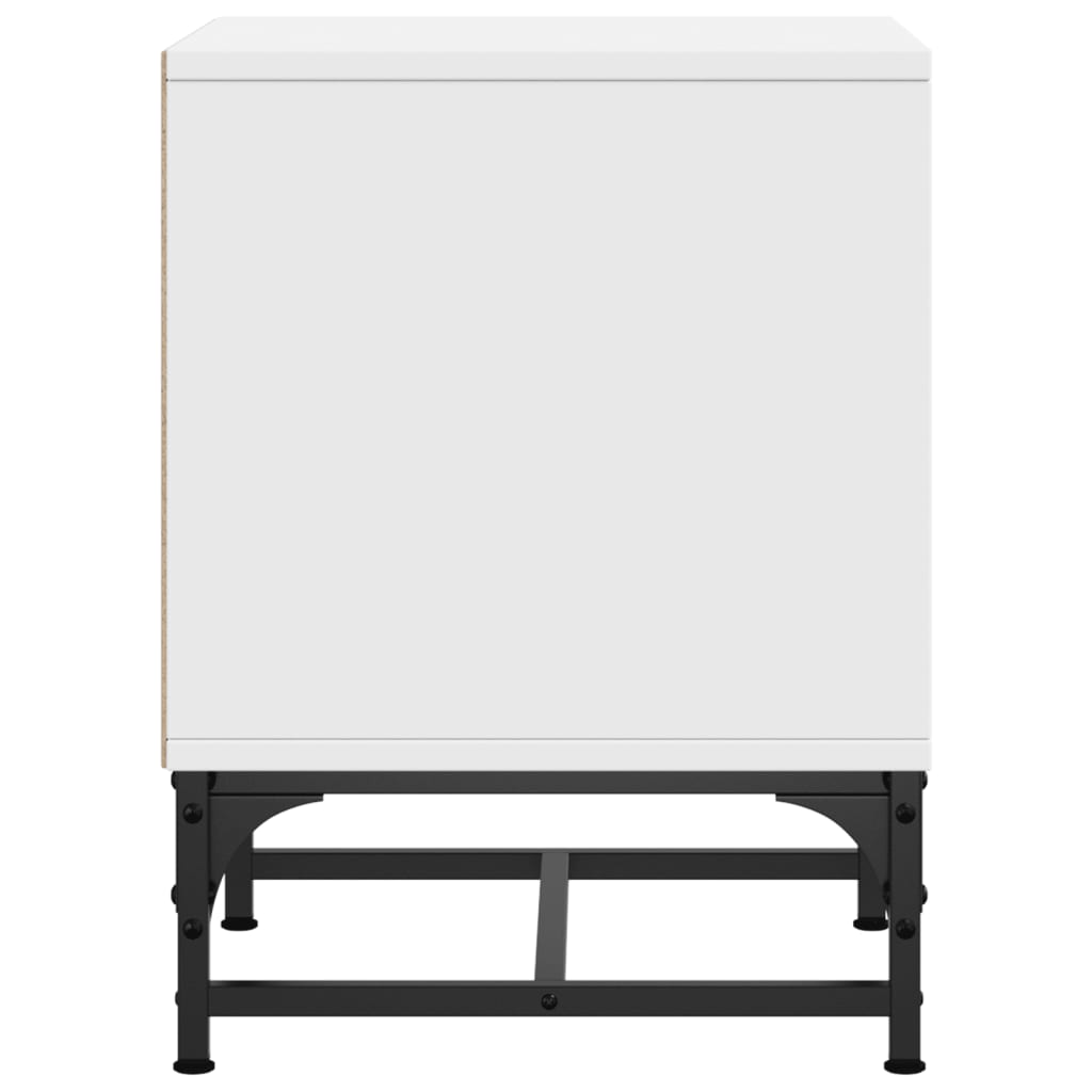 Tables de chevet avec portes vitrées 2 pièces blanches 35 x 37 x 50 cm - 8