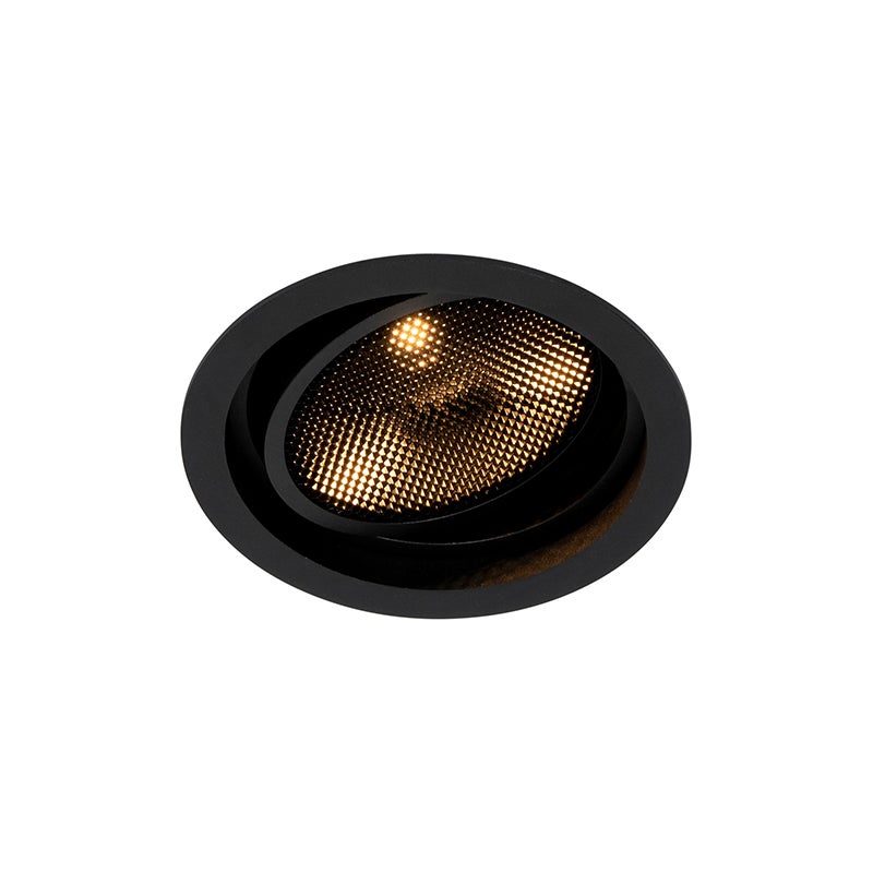 Qazqa reflektory wpuszczane inteligentny - Coop 111 Honey - czarny, gu10, żarówkami LED 10w, 2200k - 6500k, bardzo ciepła biel -
