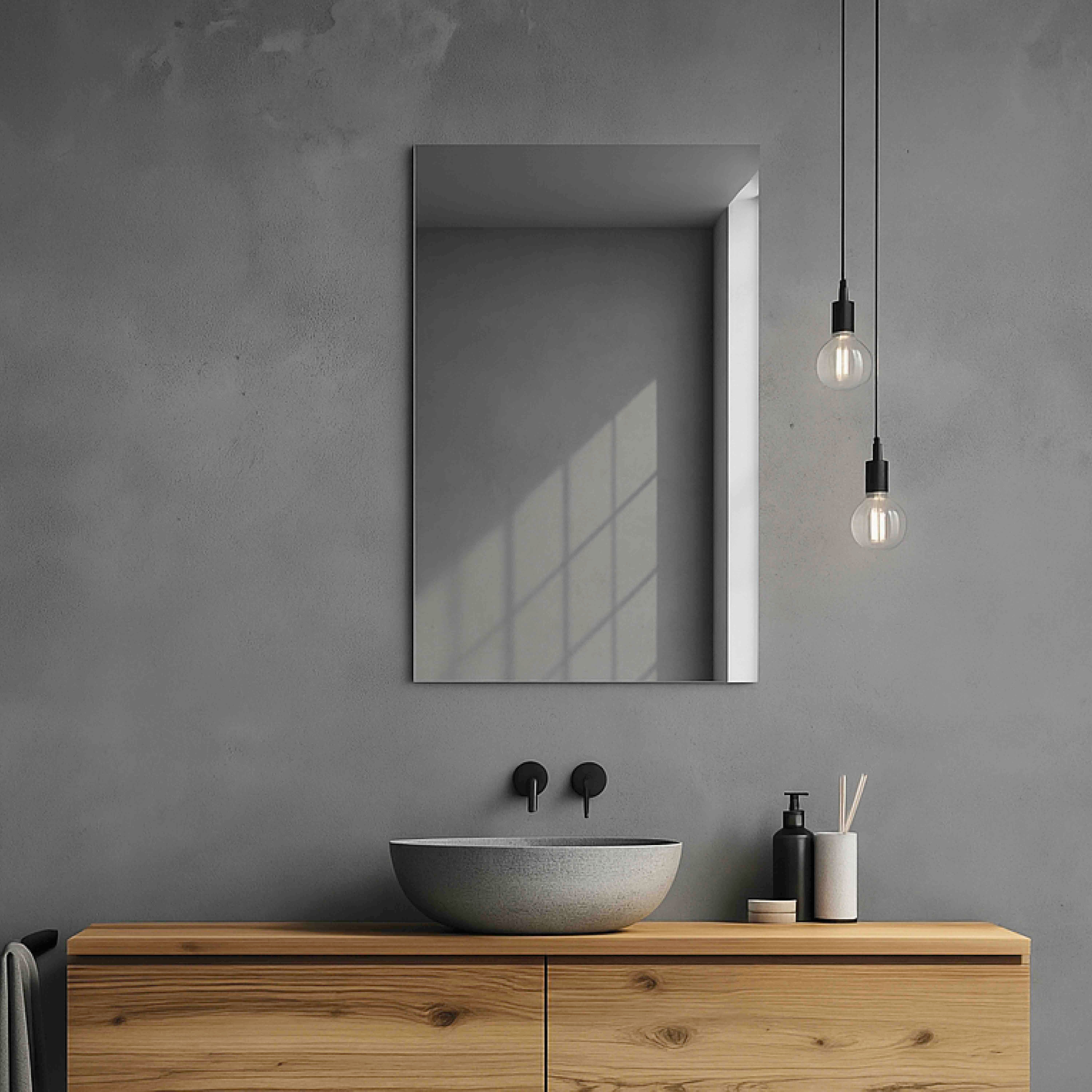 Miroir salle de bain 40 cm simple fixation murale-Jindoli - 5