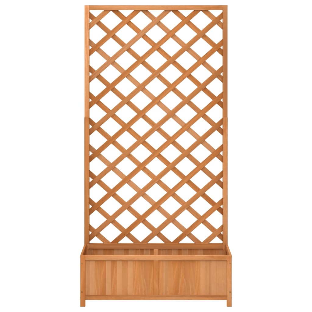 Bac à fleurs avec treillis bois massif 90x35x180 cm, idéal plantes grimpantes, jardin, terrasse, Marron – ComfortXL Outdoor Living - 4
