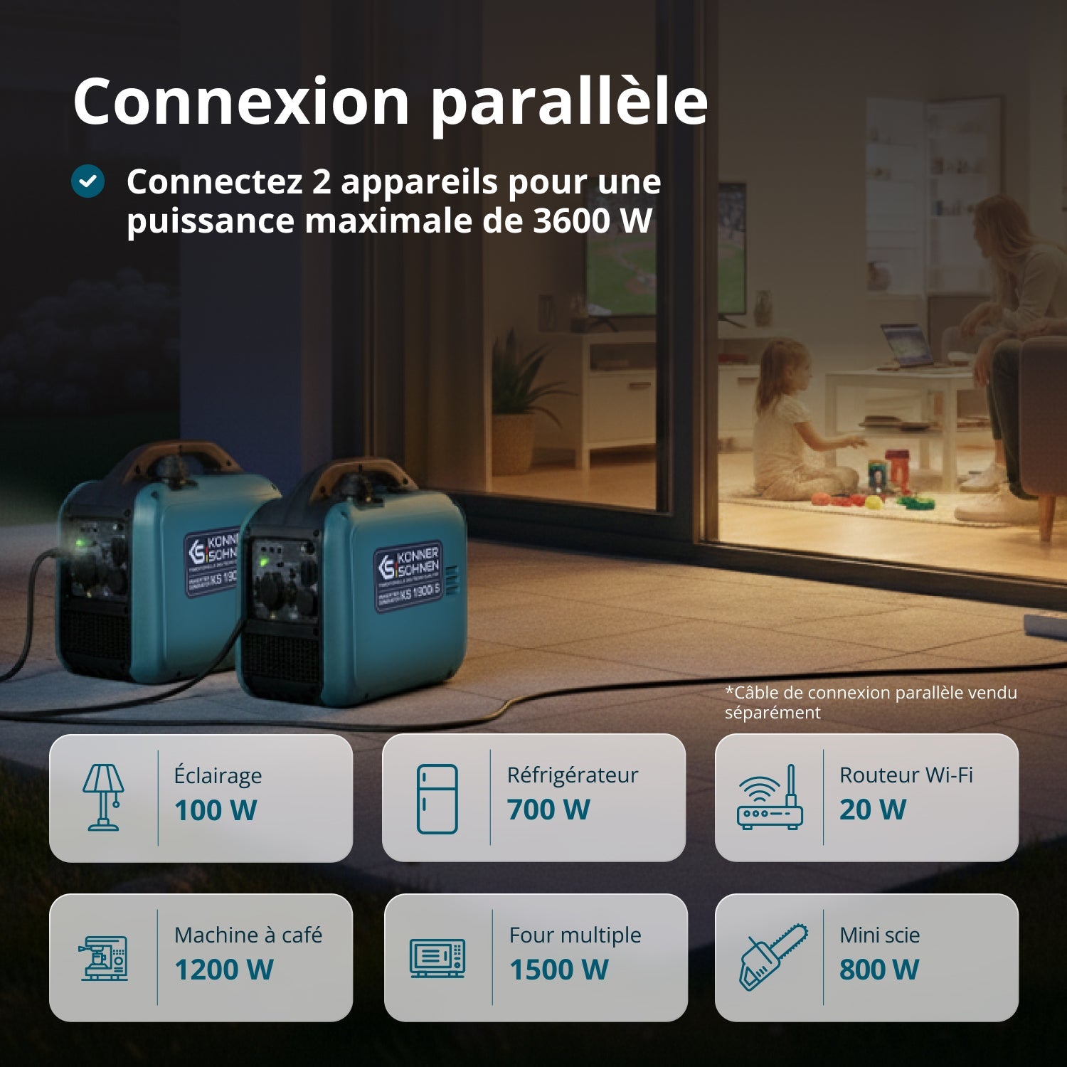 Groupe électrogène Inverter KS 1900i S Puissance maximale 2 kW - 3