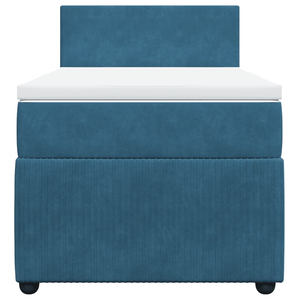 Sommier à lattes de lit avec matelas bleu 100x200 cm — COMFORTXL - 6