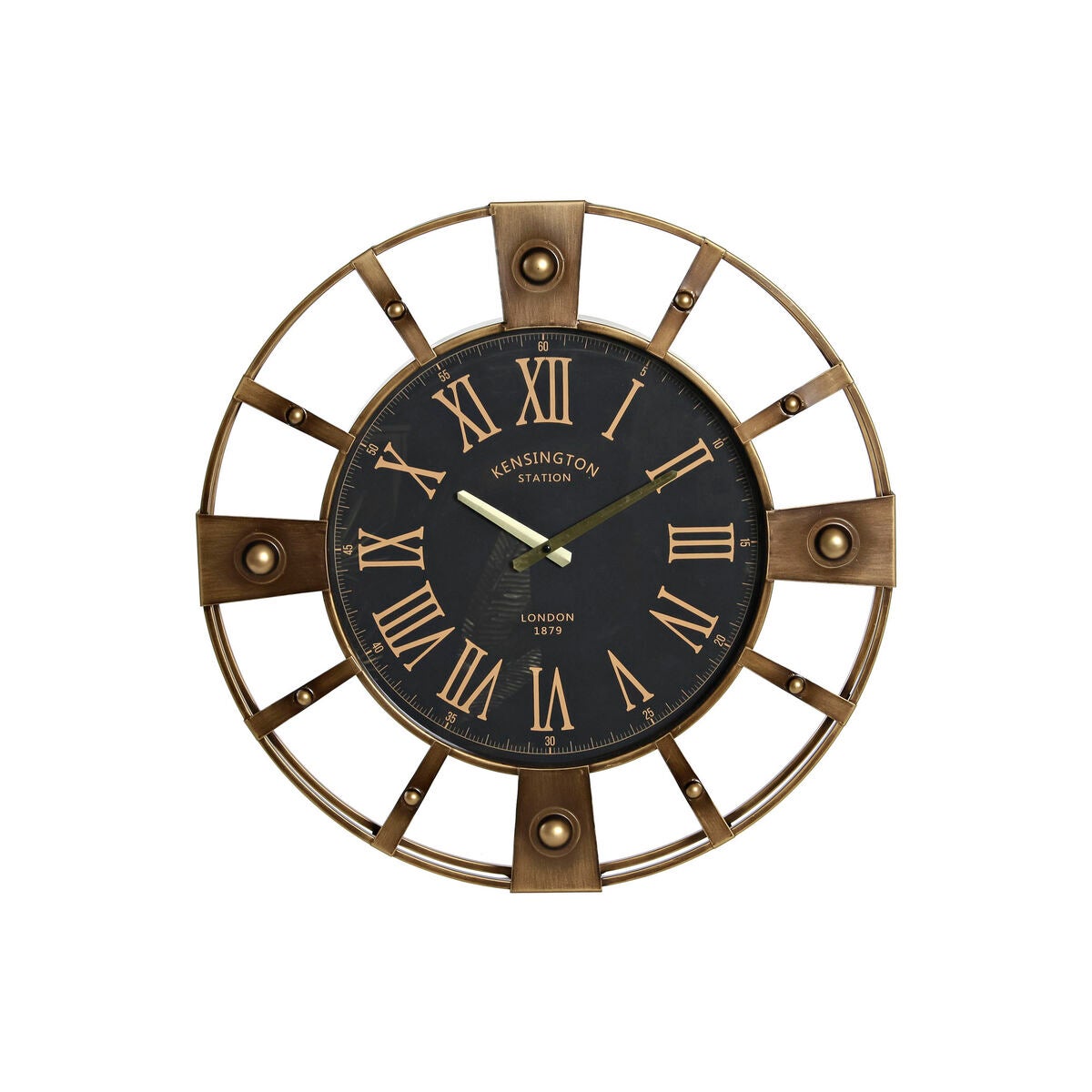 Reloj de Pared Home ESPRIT Negro Dorado Hierro Vintage 60 x 8 x 60 cm ...