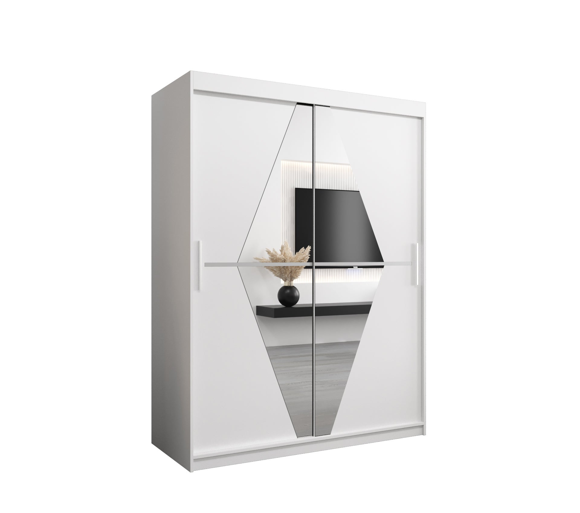 Szafa przesuwna garderoba BOLIWIA 150 x 62 x 200 cm Biały - Abiks Meble