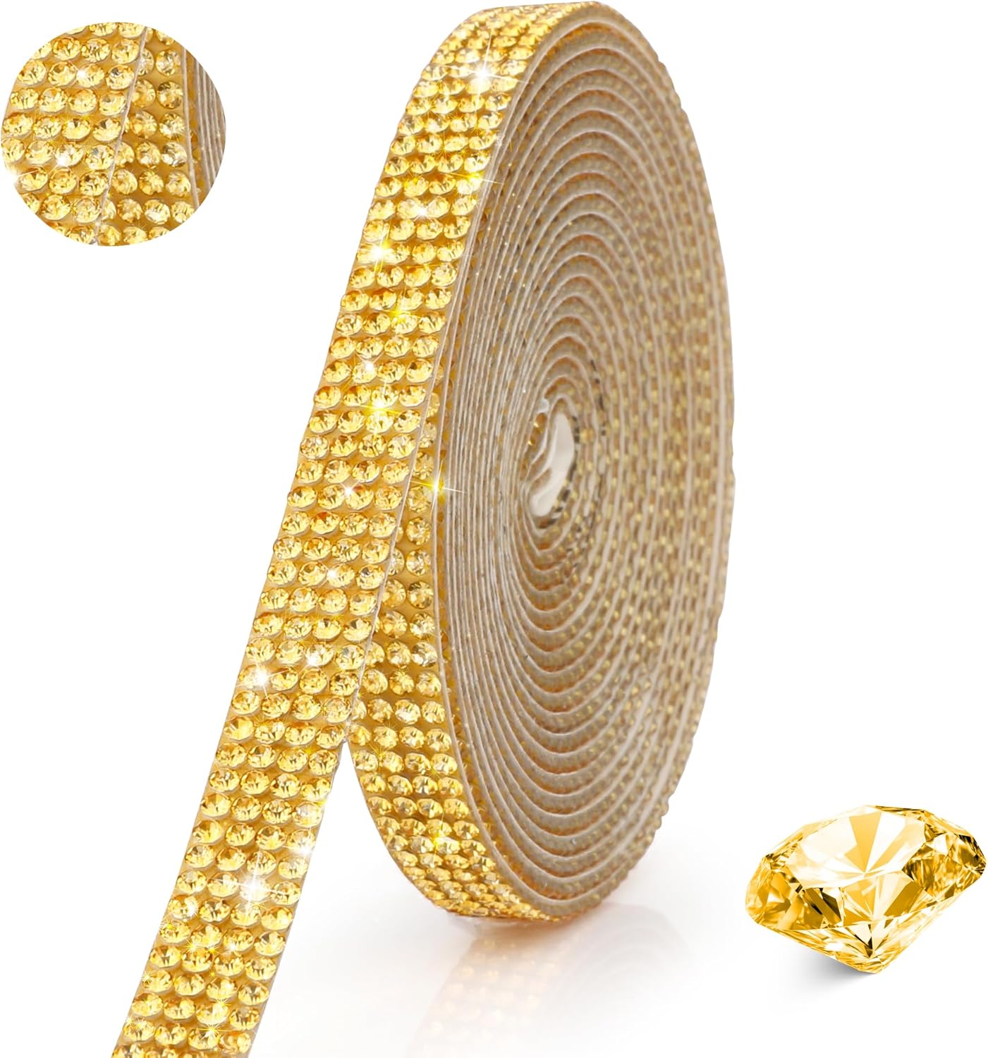 Strass Autocollant, 270 CM Ruban De Diamant Et De Strass Cristal, Bande Auto-Adhésive Pour Vases, Cahiers, Bagages, Fêtes (Rose