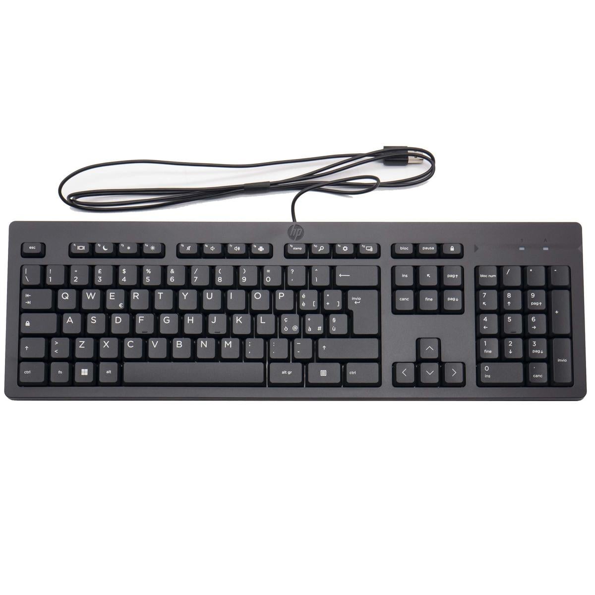 Tastiera USB HP Slim Business - Cablata, Layout Italiano (non Garantito) - Perfetta Per Ufficio E PC Aziendali